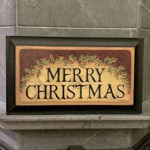 Beveled Edge Merry Christmas Plaque